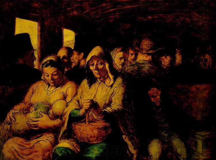 Honore  Daumier The Third Class Carriage Norge oil painting art